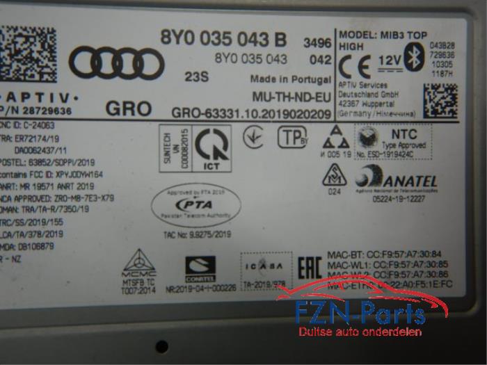 Audi A3 8Y Navi MMI Computer Multimedia