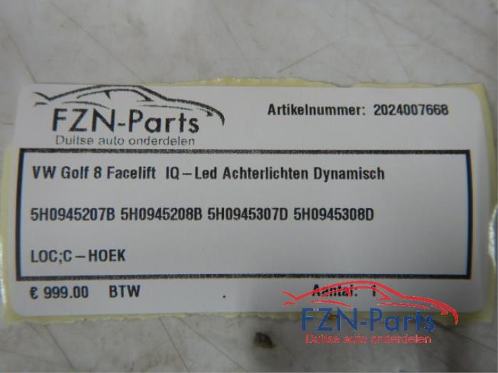 VW Golf 8 Facelift IQ - Led Achterlichten Dynamisch