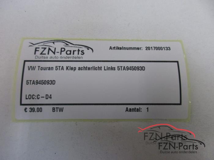 VW Touran 5TA Klep Achterlicht Links