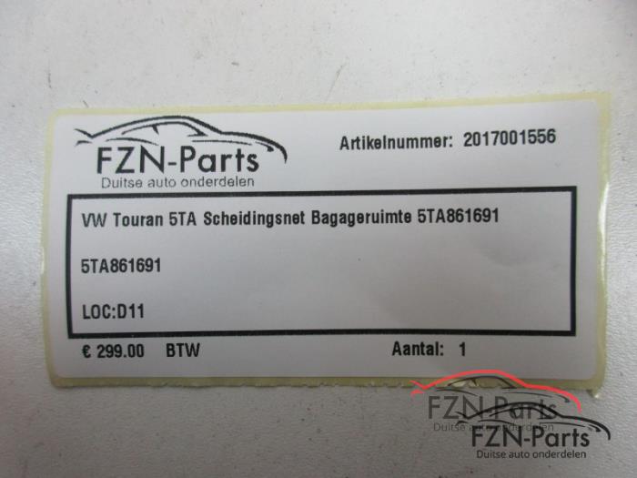 VW Touran 5TA Scheidingsnet Bagageruimte