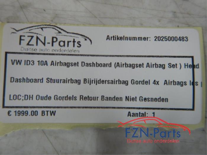 Airbag set + dashboard Volkswagen ID.3 (22727687)