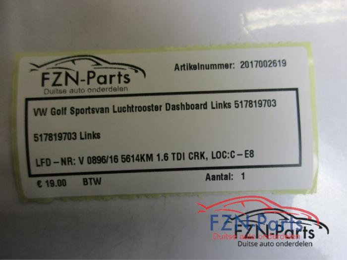 Luchtrooster Dashboard Volkswagen Golf Sportsvan (22735993)