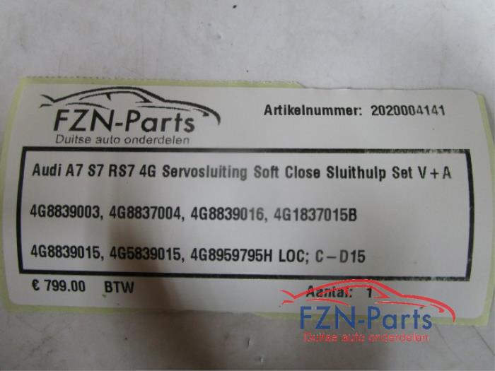 Audi A7 S7 RS7 4G Servosluiting Soft close Sluithulp Set V+A