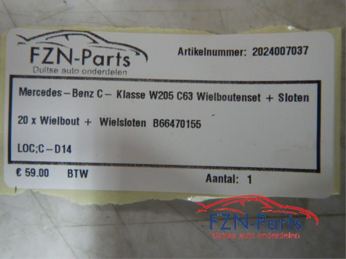 Mercedes-Benz C-Klasse W205 C63 Wielboutenset+ Sloten B