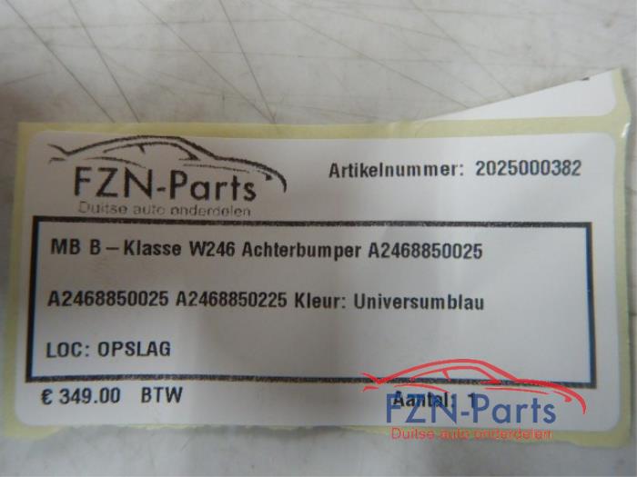 MB B-Klasse W246 Achterbumper A2468850025 A2468850225 A2468850025 A2468850225Kleur: UniversumblauMercedes, Mercedes-benz, B-Klasse, W246, Achterbumper, Bumper B 160 (246.241) 114993 01-07-2015 01-12-2018
B 180 CDI / d (246.212) 59438 01-02-2013 01-12-2018
B 220 4-matic (246.247) 22311 01-05-2013 01-12-2018
B 200 Natural Gas Drive / B 200 c (242.848) 57257 01-11-2012 01-12-2017
B 200 (246.243) 12172 01-11-2011 01-12-2018
B 180 CDI (246.200) 12173 01-11-2011 01-08-2014
B 200 CDI / d (246.208)