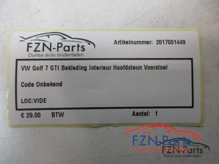 VW Golf 7 GTI Bekleding Interieur Hoofdsteun Voorstoel