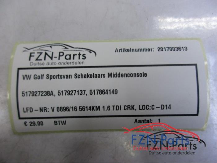 VW Golf Sportsvan Schakelaars Middenconsole