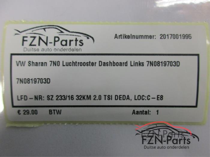 Luchtrooster Dashboard Volkswagen Sharan (22735840)