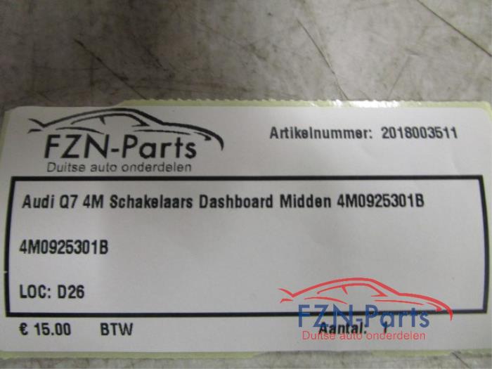Audi Q7 4M Schakelaars Dashboard Midden