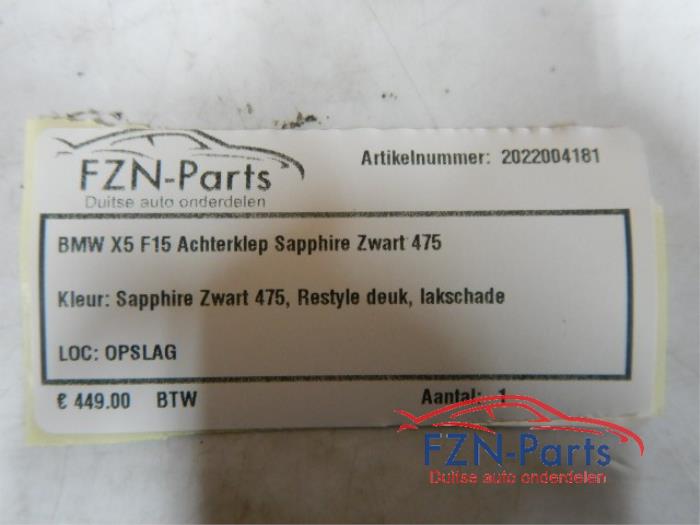 BMW X5 F15 Achterklep Sapphire Zwart 475
