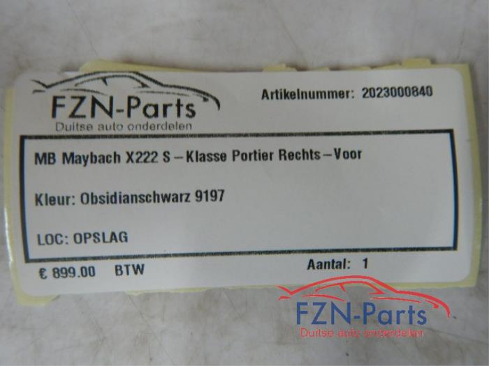 Portier 4Deurs rechts-voor Mercedes S-Klasse (22723022)