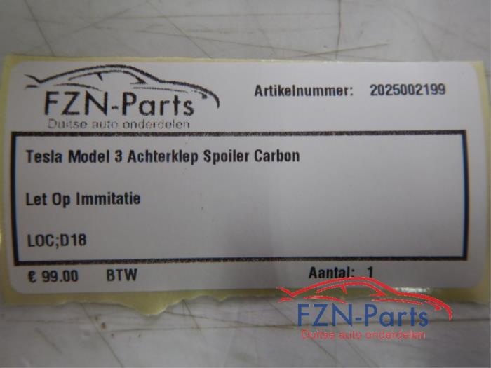 Achterspoiler Tesla Model 3 (22727338)