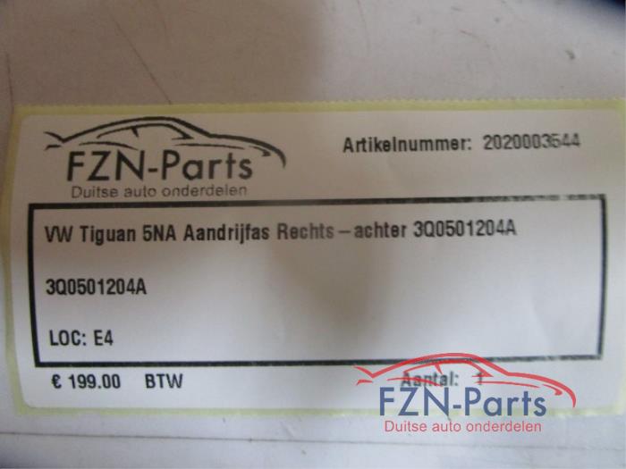 VW Tiguan 5NA Aandrijfas Rechts-achter