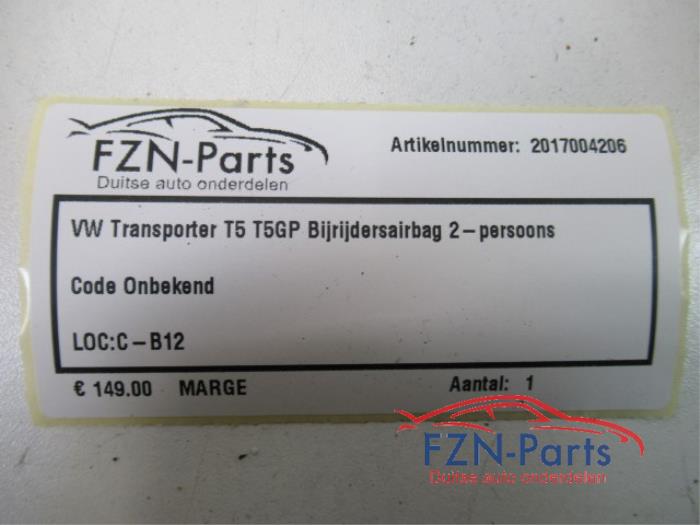 Airbag rechts (Dashboard) Volkswagen Transporter (22741296)