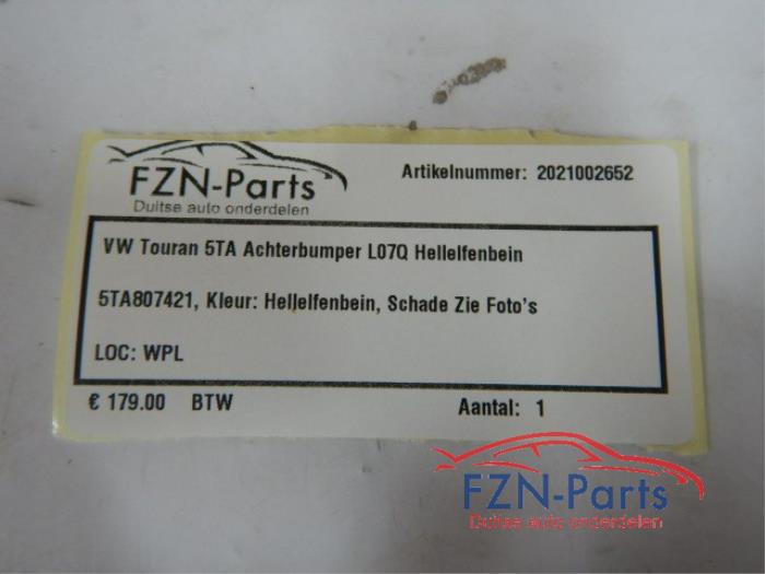 VW Touran 5TA Achterbumper L07Q Hellelfenbein