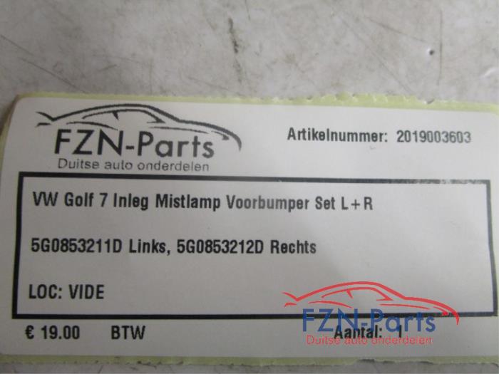 VW Golf 7 Mistlamp Voorbumper Set L + R