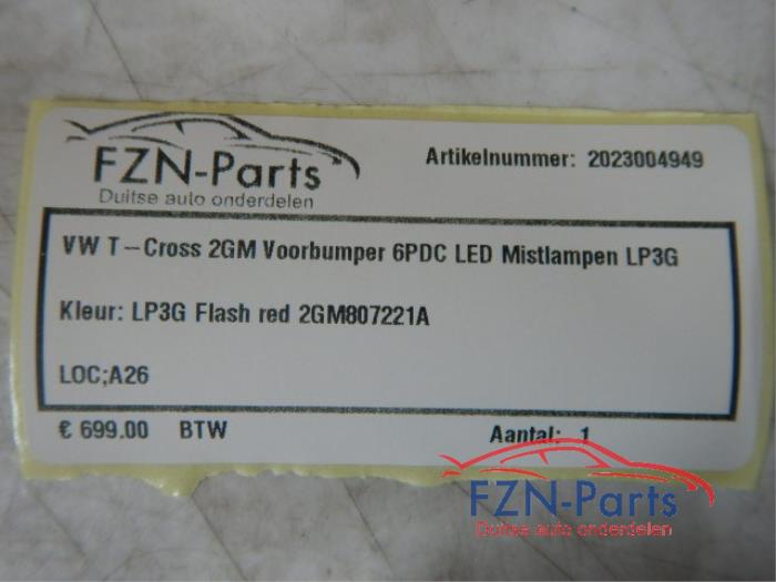 VW T-Cross 2GM Voorbumper 6PDC LED Mistlampen LP3G Kleur: LP3G Flash red