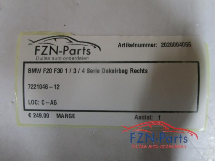 BMW F20 F30 1/3/4-serie Dakairbag Rechts
