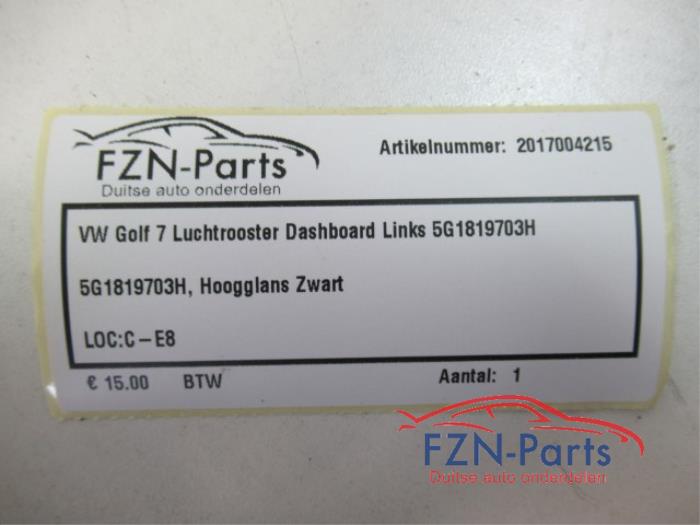 VW Golf 7 Luchtrooster Dashboard Links
