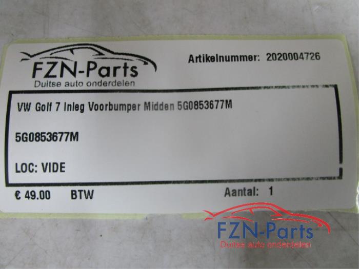 VW Golf 7 Facelift Inleg Voorbumper Midden