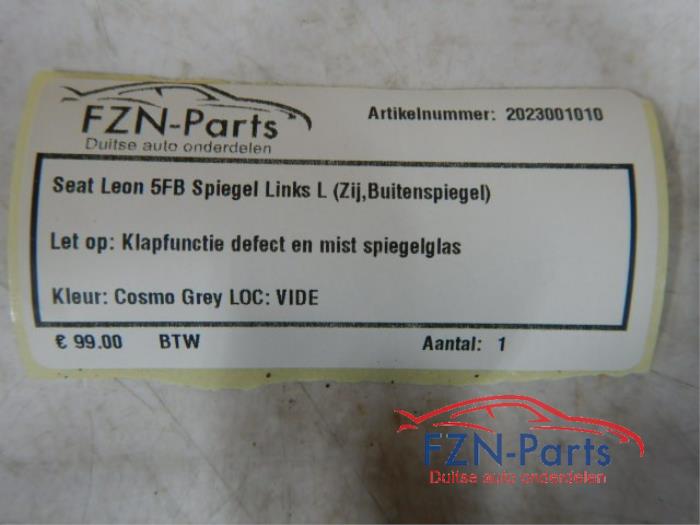 Seat Leon 5FB Spiegel Links L ( Zij , Buitenspiegel )