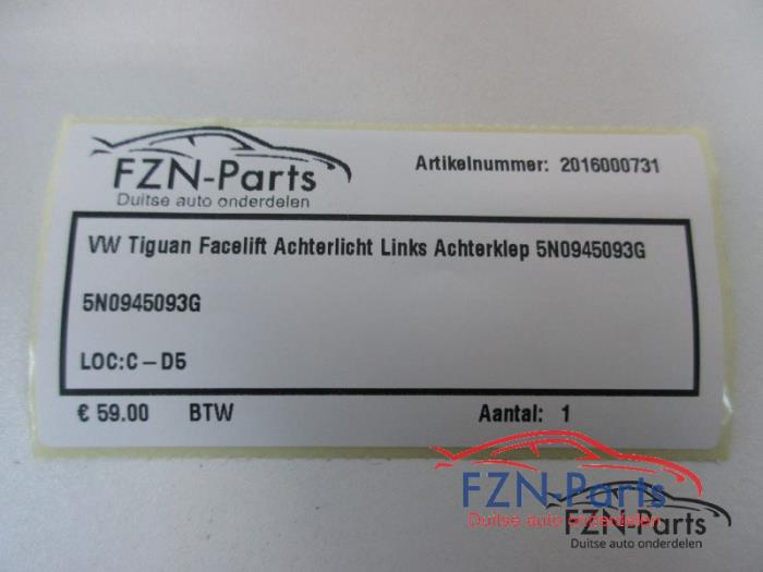 VW Tiguan Facelift Achterlicht Links Achterklep
