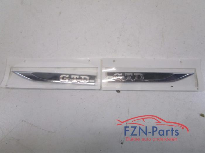 VW Golf 7 GTD Emblemen Embleem Sticker Logo Zijscherm Set L+R