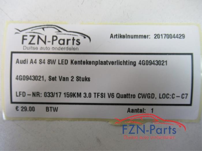 Kenteken Verlichting Audi A4 (22743067)