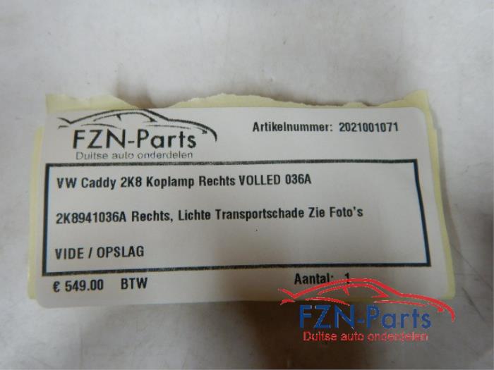 VW Caddy 2K8 Koplamp Rechts VOLLED