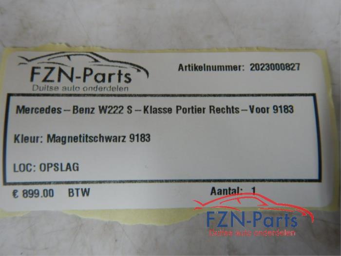Portier 4Deurs rechts-voor Mercedes S-Klasse (22723074)
