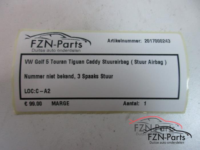 VW Golf 5 Touran Tiguan Caddy Stuurairbag ( Stuur Airbag )