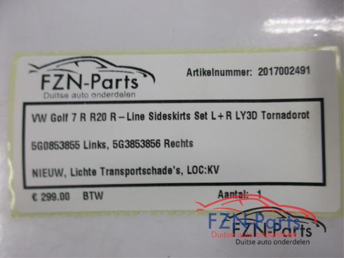 VW Golf 7 R R20 R-Line Sideskirts Set L+R LY3D Tornadorot