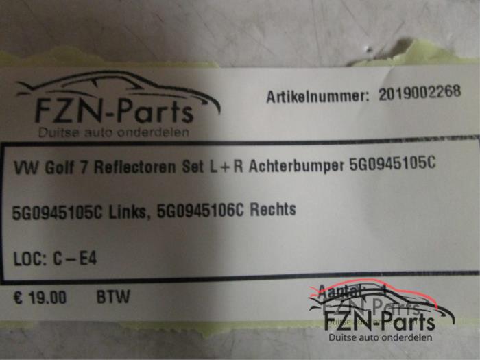 VW Golf 7 Reflector Set L+R Rear Bumper