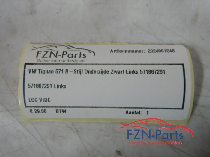 VW Tiguan 571 B-stijl onderzijde zwart Links