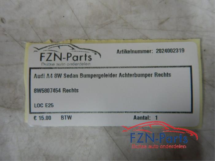 Audi A4 8W Sedan Bumpergeleider Achterbumper Rechts 30 TDI Mild Hybrid 137333 01-07-2019 07-03-2024
35 TDI Mild Hybrid 137090 01-03-2019 07-03-2024
2.0 TFSI quattro 117113 01-11-2015 01-11-2019
50 TDI Mild Hybrid quattro 146082 01-08-2020 07-03-2024
1.4 TFSI 117077 01-08-2015 01-11-2019
3.0 TDI 117084 01-09-2015 01-08-2018
2.0 TDI quattro 122059 01-09-2016 01-11-2019
40 TFSI Mild Hybrid 133645 01-05-2017 07-03-2024
2.0 TFSI 117111 01-11-2015 01-11-2019
50 TDI quattro 135680 01-07-2018 07-03-2024
3.0 TDI quattro 117086 01-05-2015 01-08-2018
40 TFSI Mild Hybrid quattro 141579 01-06-2020 07-03-2024
2.0 TDI 117110 01-05-2015 01-11-2019
2.0 TFSI Mild Hybrid