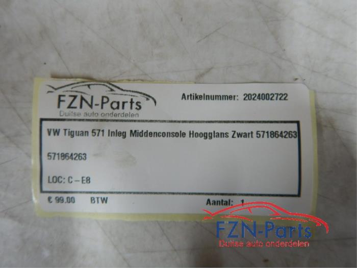 VW Tiguan 571 Inleg Middenconsole Hoogglans Zwart