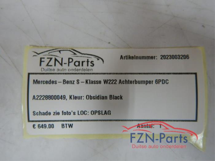 Mercedes-Benz S-Klasse W222 Achterbumper 6PDC