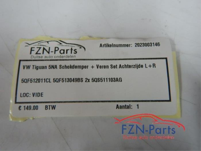 VW Tiguan 5NA Schokdemper + Veren set Achterzijde L+R