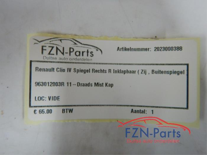 Renault Clio IV Spiegel Rechts R Inklapbaar ( Zij, Buitenspiegel )