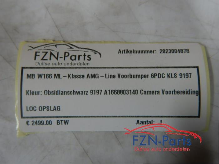 Mercedes-Benz W166 ML-Klasse AMG-Line Voorbumper 6PDC KLS 9197 Kleur: Obsidianschwarz 9197