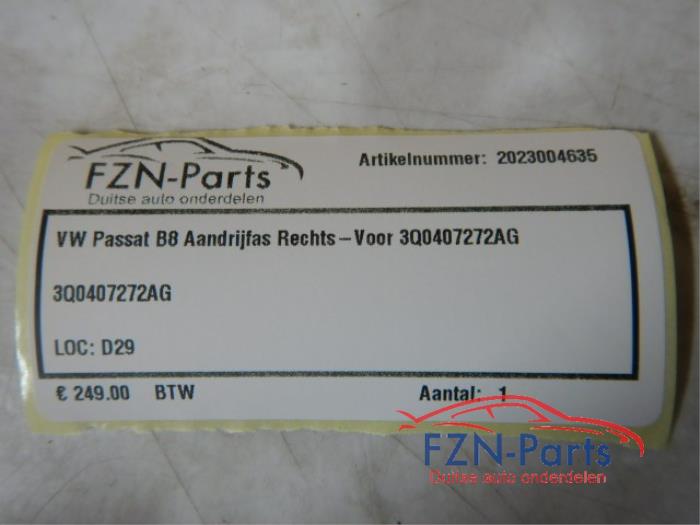 VW Passat B8 Aandrijfas Rechts-Voor