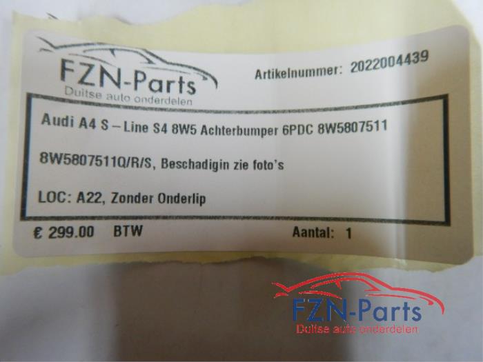Audi A4 S-Line S4 8W5 Achterbumper 6PDC