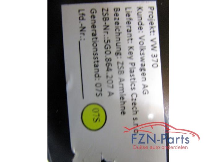VW Golf 7 Middenarmsteun Stof Grijs Stiksel