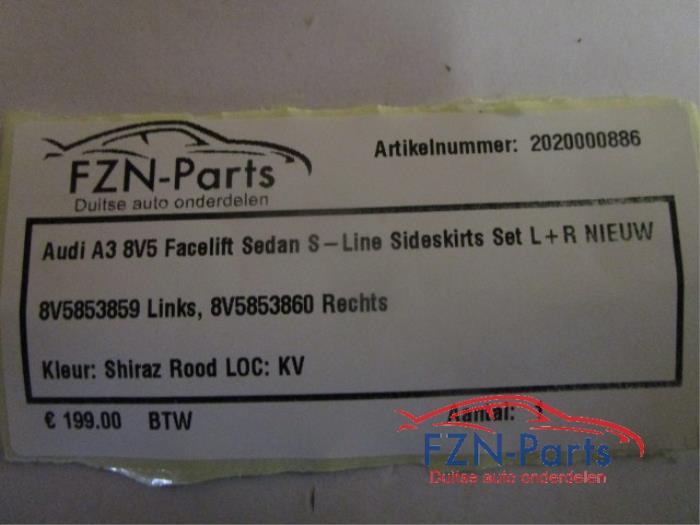 Audi A3 8V5 Facelift Sedan S-Line Sideskirts Set L+R NIEUW