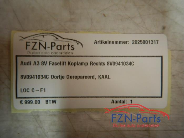 Koplamp rechts Audi A3 (22722915)