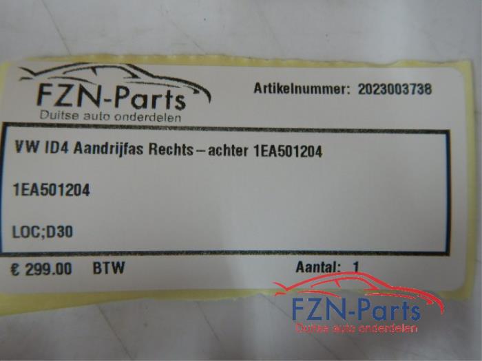 VW ID4 Aandrijfas Rechts-Achter