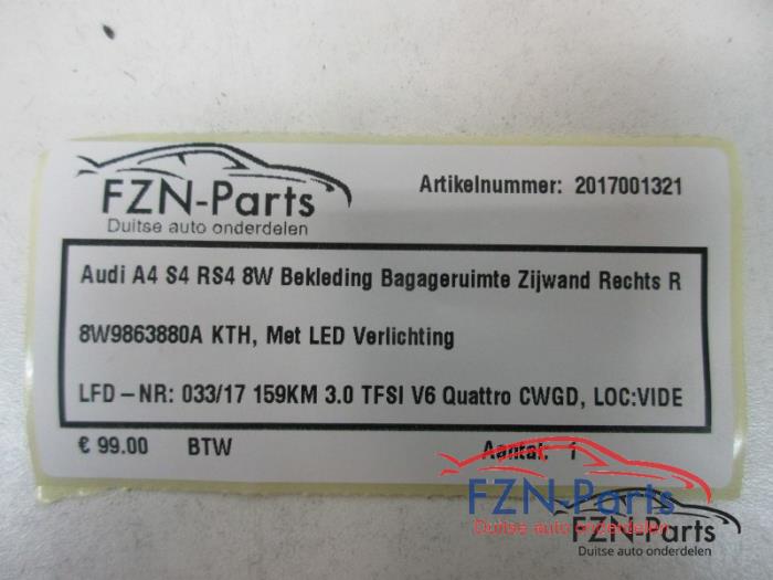 Zijpaneel Bekleding rechts-achter Audi A4 (22738222)