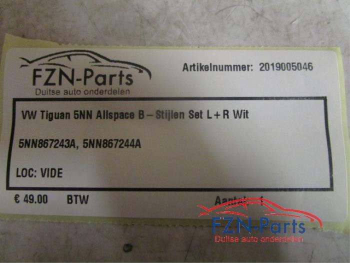 VW Tiguan 5NN Allspace B - Stijlen Set L + R Wit
