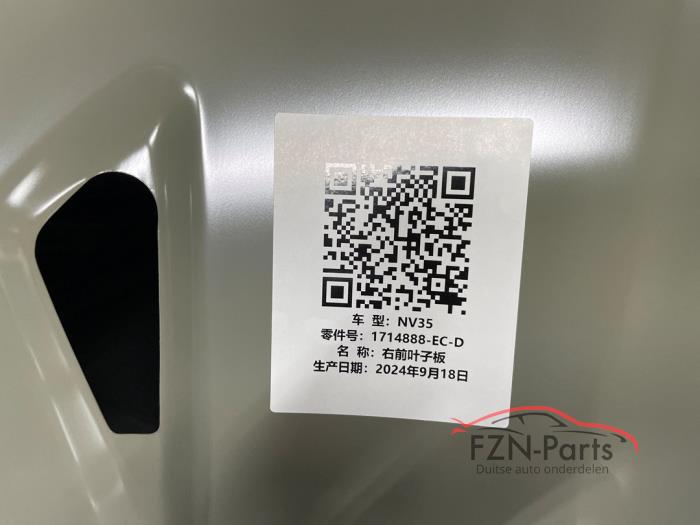 Tesla Model 3 Facelift Zijscherm spatscherm Rechts