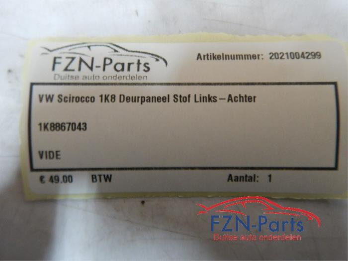 Portierbekleding 4Deurs links-achter Volkswagen Scirocco (22728344)